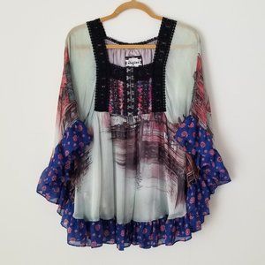 Meghan Los Angeles Tabitha Silk Print Top